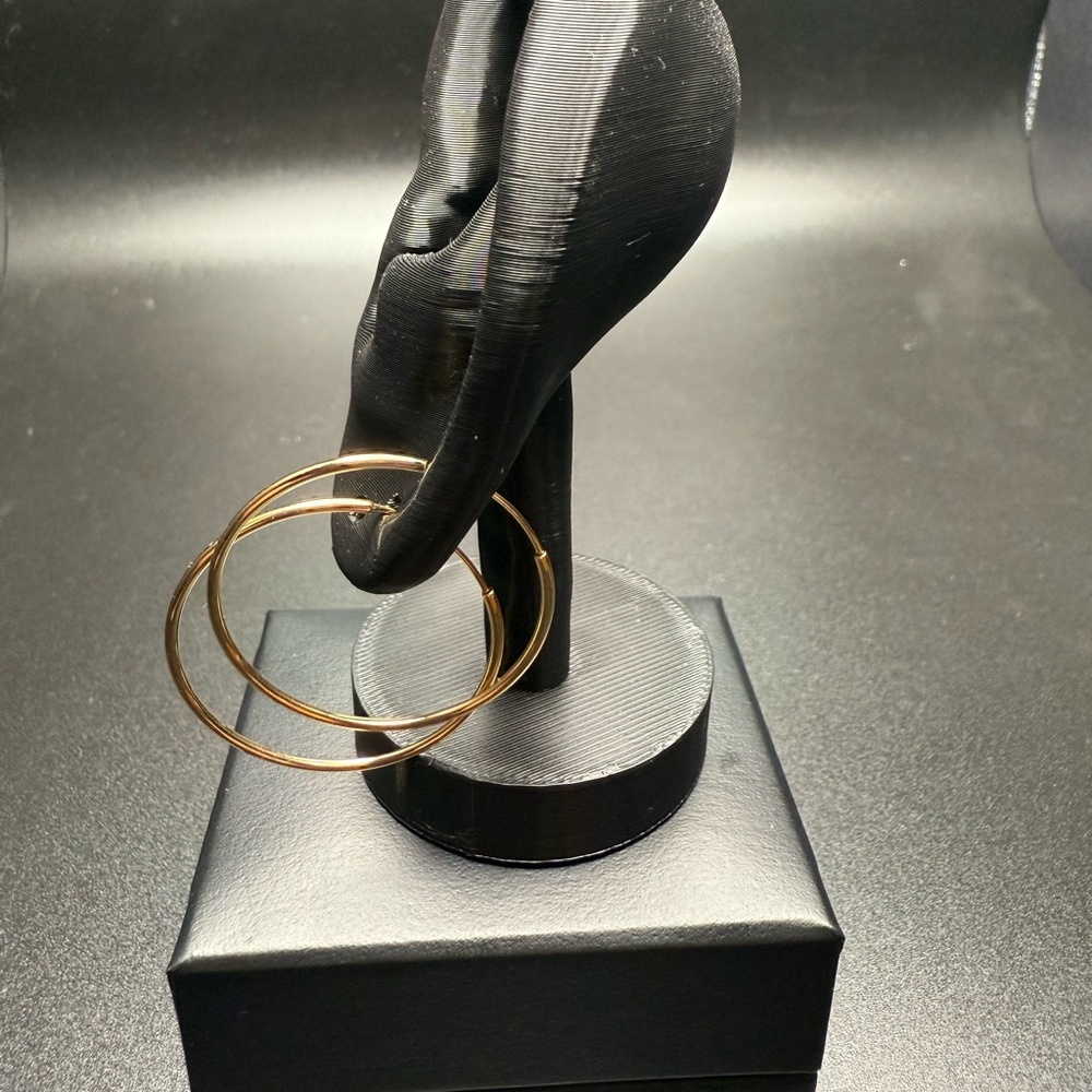 14K Gold Hoop Earrings 30mm